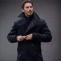 Britse Stijl Double-Breasted Wollen Jas Voor Heren Halflang Polyester Bovenkleding Casual Mode Verdikt Trenchcoat