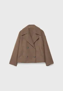 Dames Elegant Dubbelrijig Wollen Blazer Kort Casual Revers Lange Mouw Jas Mantel Bovenkleding Voor Woon-werkverkeer Kantoor
